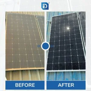 commercial-solar-panel-cleaning before and after